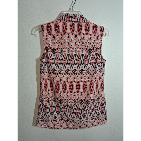 Notations Blouse Sleeveless Tank Top IKat Aztec Tribal Business Casual Sz Small - Picture 2 of 7